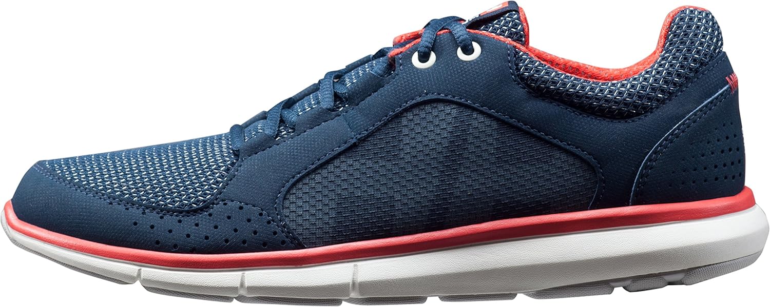 

Женские кроссовки Helly-Hansen Ahiga V4 для парусного спорта с быстросохнущей конструкцией, стелькой Eva и резиновой подошвой Helly Hansen, 597 Navy/Off White/Cayenne