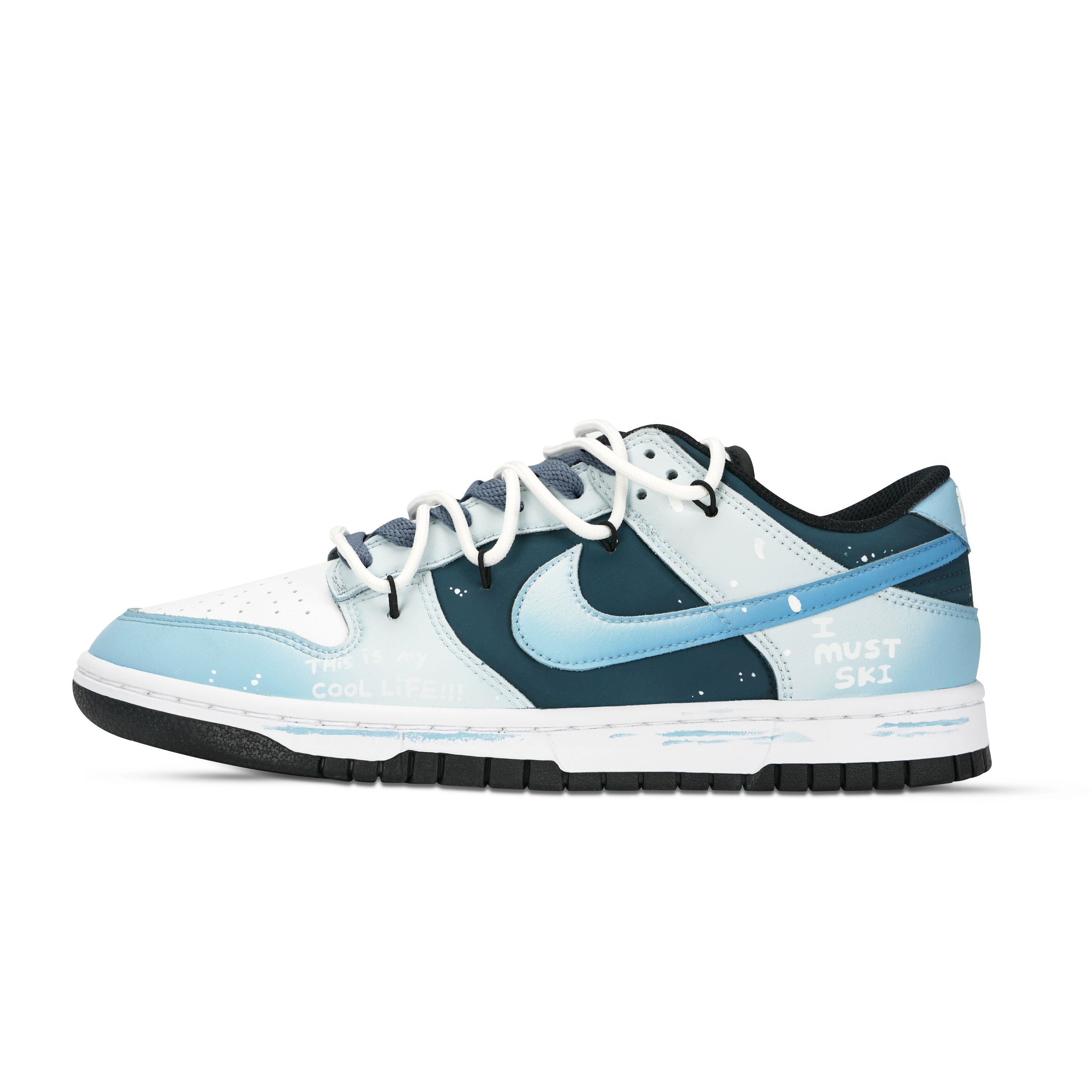 

Nike Dunk Black White, Skiing Journal, устойчивые к истиранию и скольжению низкие кроссовки для скейтбординга Unisex Blue