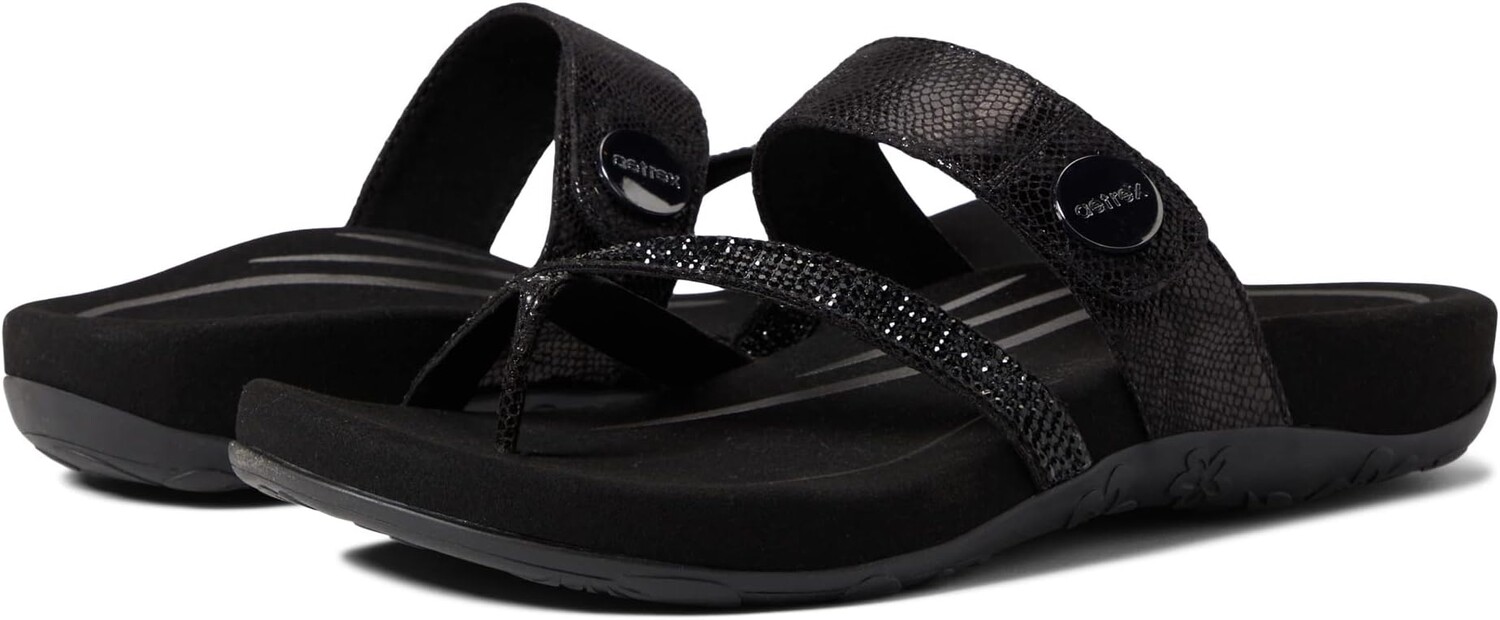 

Сандалии на плоской подошве Izzy Sparkle Aetrex, цвет Black Sparkle