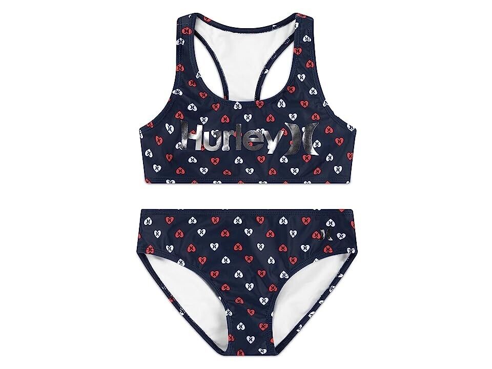 

Детский купальник-бикини Hurley Two-Piece Bikini Kids Midnight Navy Racerback Swimwear Set JDM661