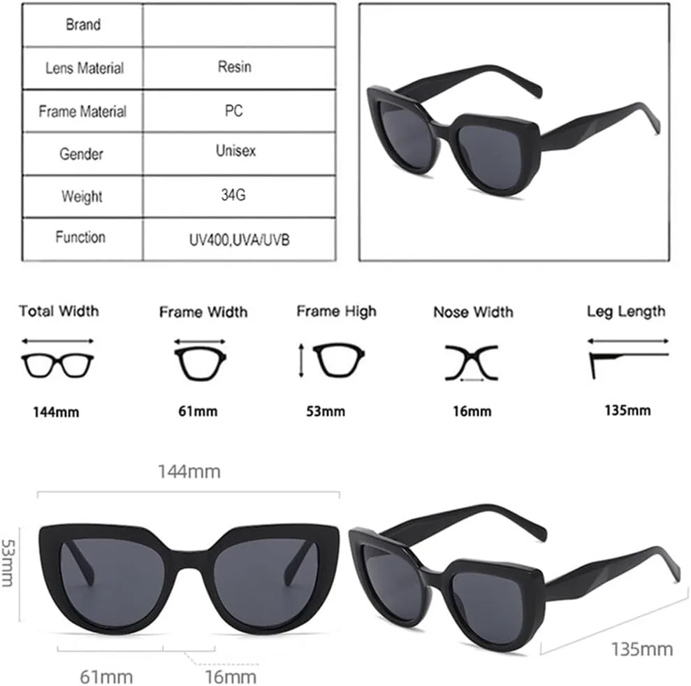 

Двухцветные солнцезащитные очки «кошачий глаз» для женщин, ретро-градиентные солнцезащитные очки, защита от УФ-излучения UV400 для мужчин HDUBFY, Dark Red Grey