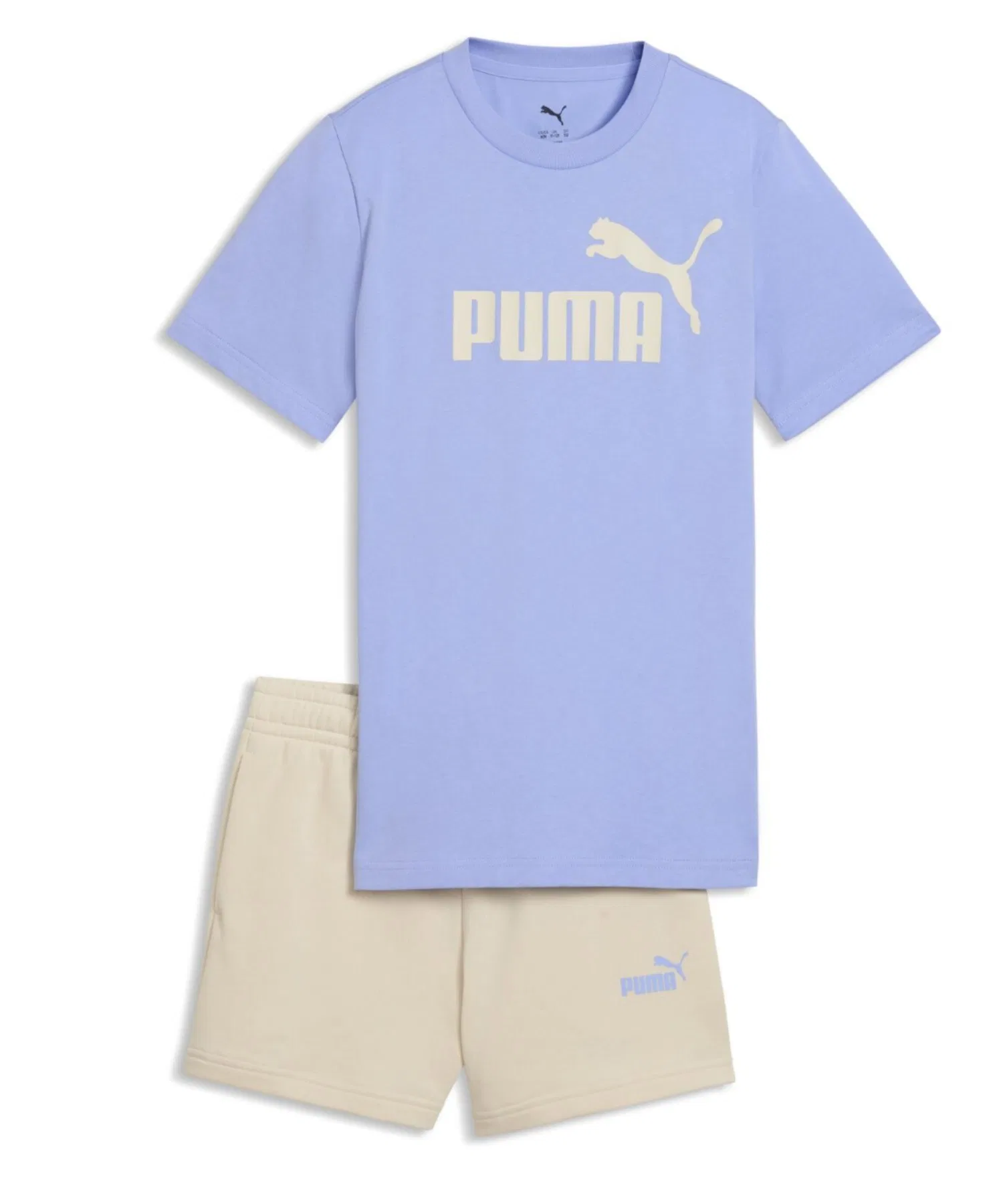 Детский комплект: футболка с логотипом PUMA и шорты фиолетовые