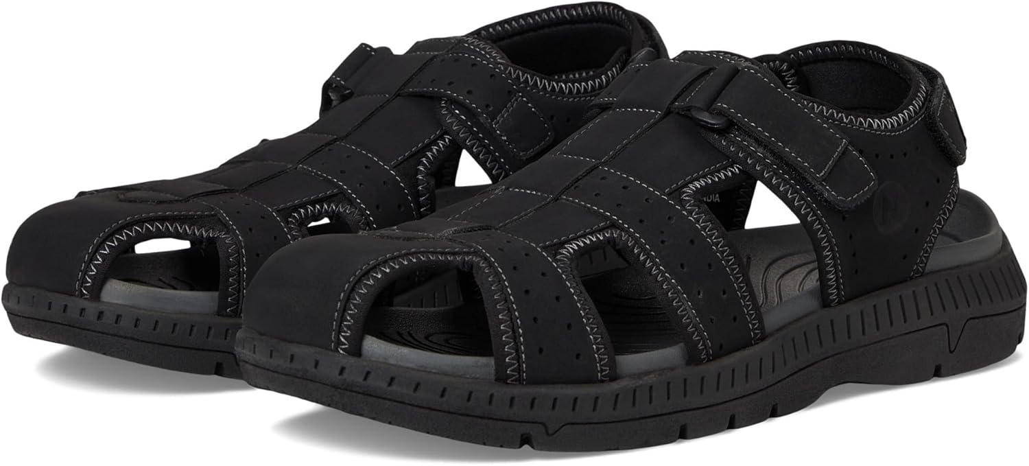 

Мужские сандалии Nunn Bush Laguna с закрытым носком для рыбалки и активного отдыха на реке, легкие, черный