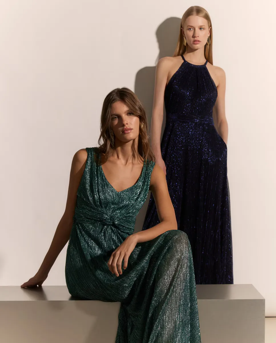 

Длинное трикотажное платье без рукавов Woman Fiesta El Corte Inglés, зеленый