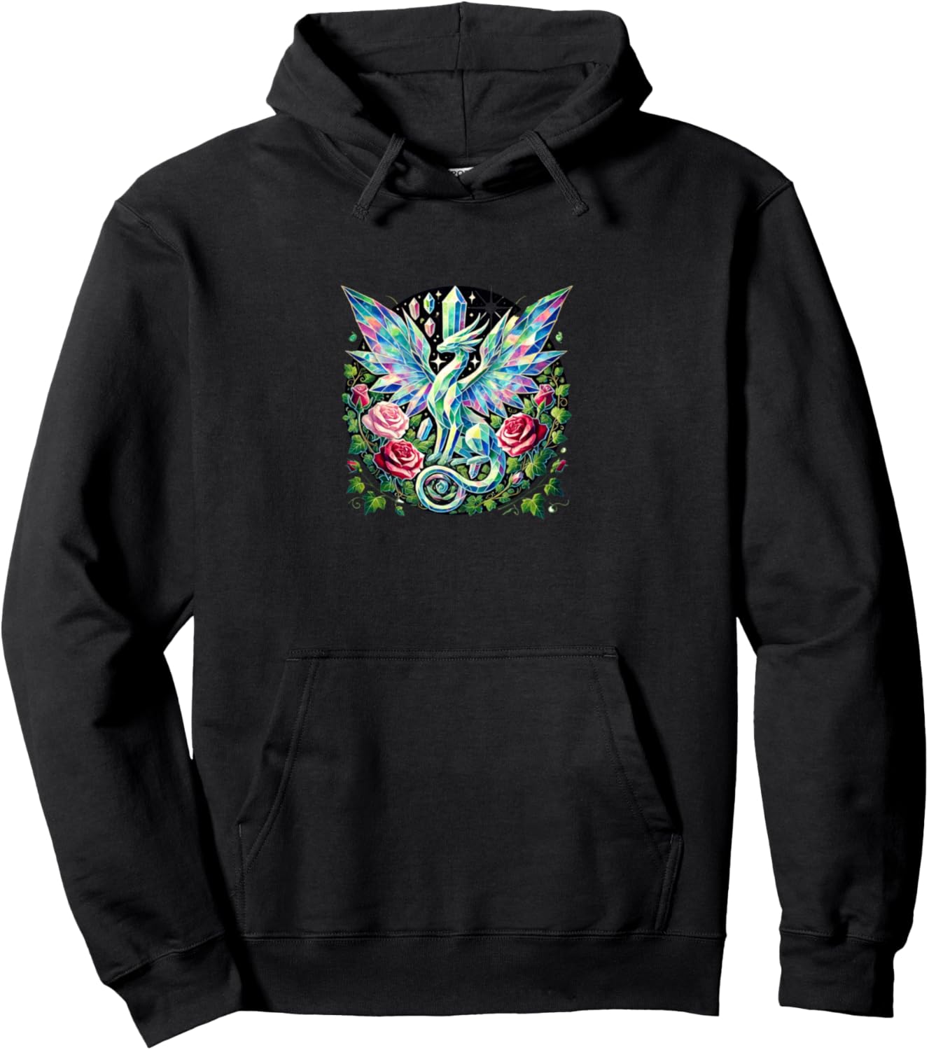 

Худи с изображением дракона из опалового кристалла и драгоценного камня Vintage Dragons Lovers Bubb, черный