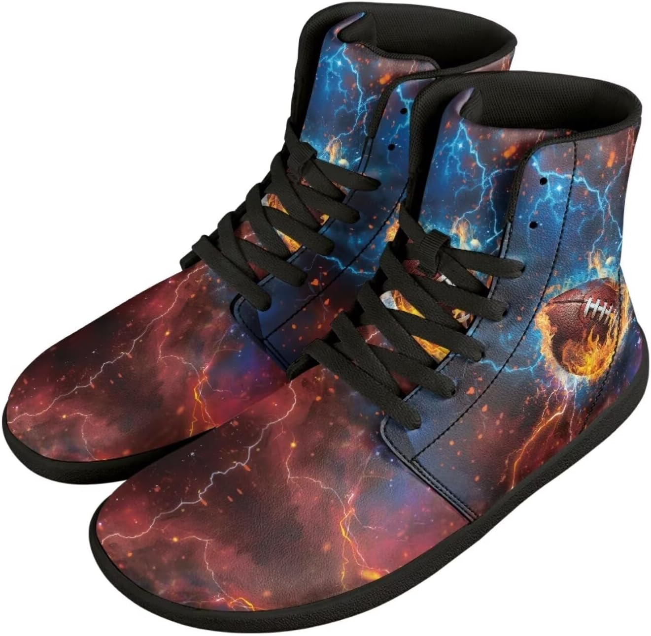 

Мужские широкие высокие минималистичные сникеры с босоножкой, подошвой нулевого перепада, для ходьбы, на шнуровке, на молнии, тренировочные и беговые кроссовки, модные сникеры Chririnla, Galaxy Flame Rugby