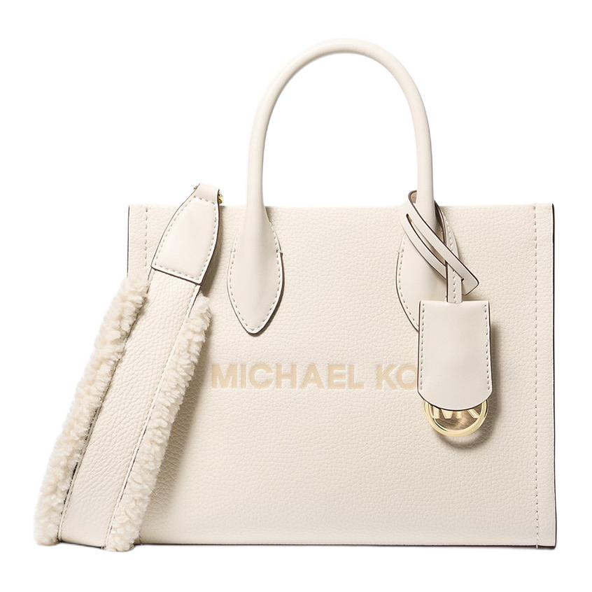 

Сумка-шоппер из личиевой зернистой кожи, через плечо, кроссбодди, женская сумка-труба кремового цвета MICHAEL KORS