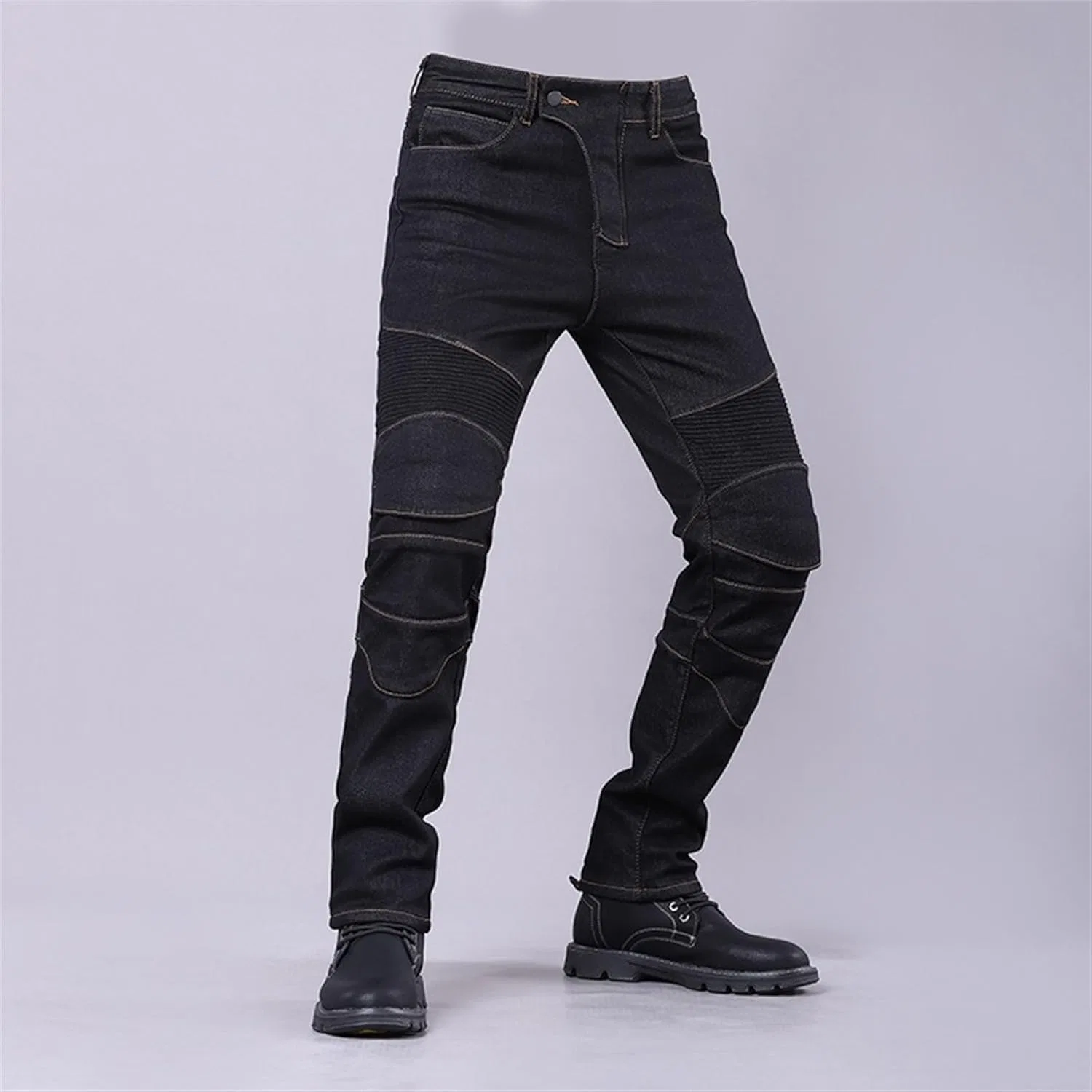 Джинсы мотоциклетные с защитой черные — фото 2
