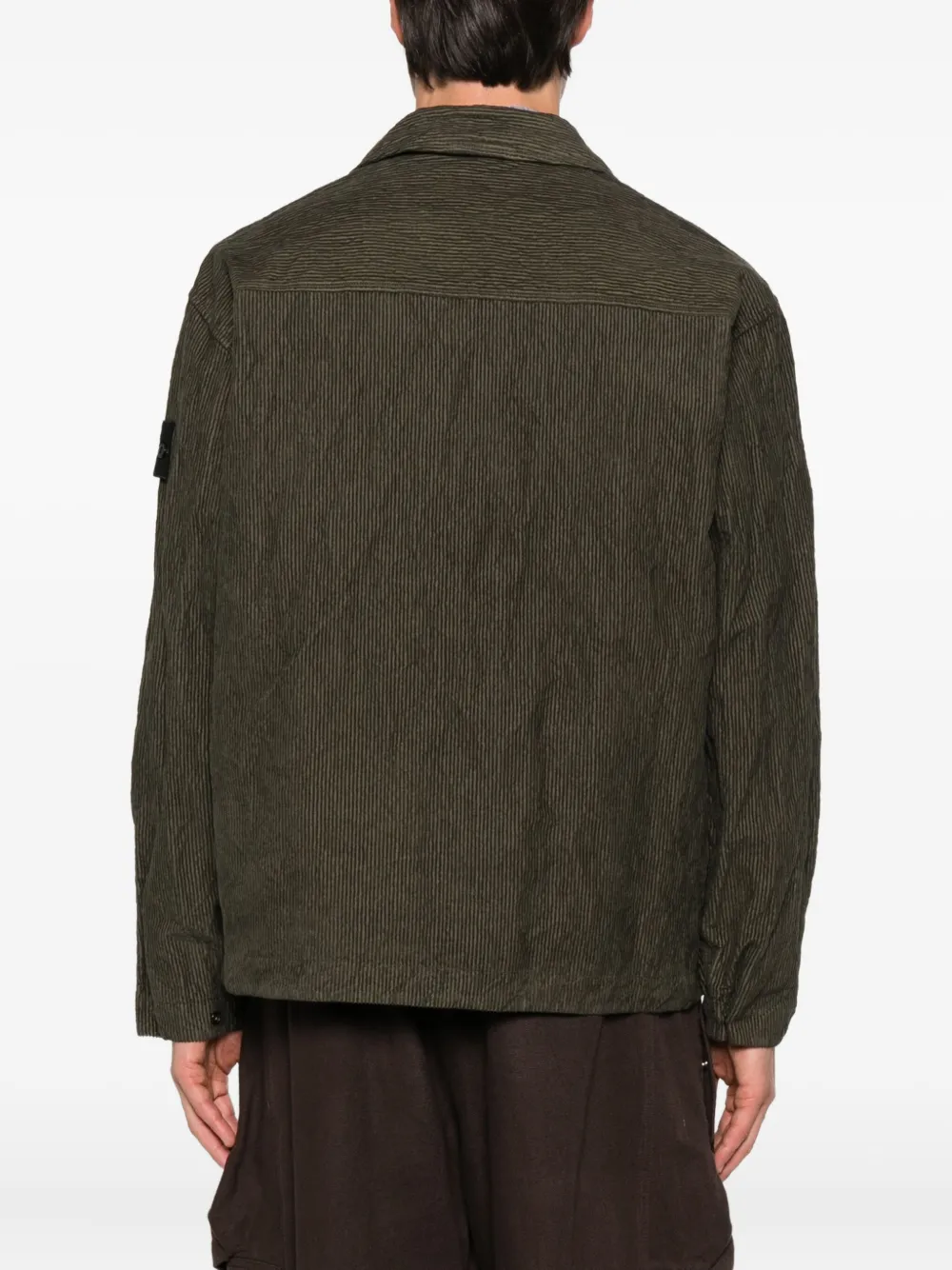 Куртка-рубашка из вельвета в рубчик Stone Island, зеленый — фото 4
