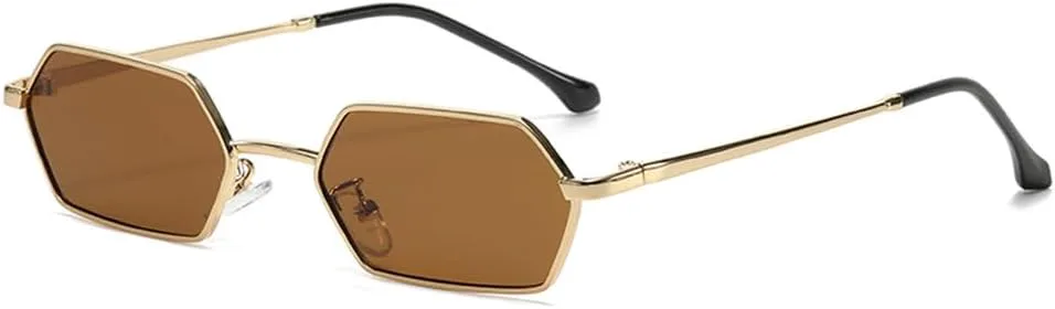 

Персонализированные женские солнцезащитные очки в маленькой оправе, ретро-солнцезащитные очки, модные мужские очки для уличной фотографии HHZZYVY, Gold Brown