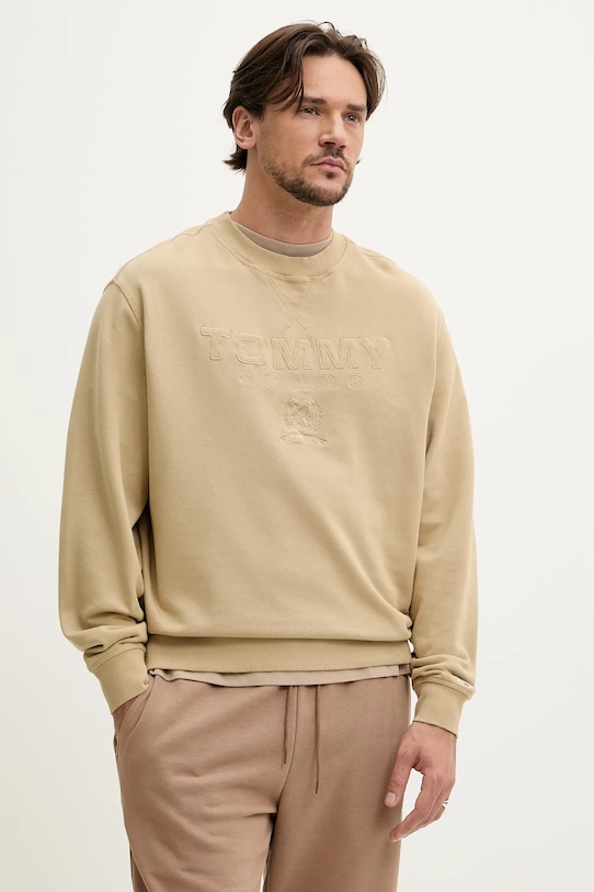 

Хлопковая толстовка Tommy Jeans, бежевый