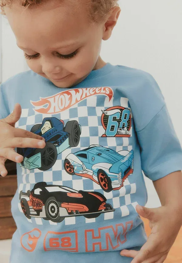 Футболка Regular fit Hot Wheels с принтом, Next, синяя