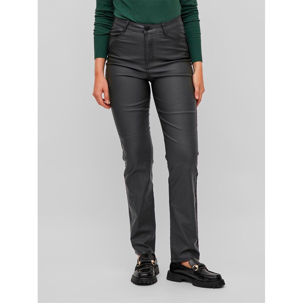 

Брюки Vila Commit Coated High Waist, черный