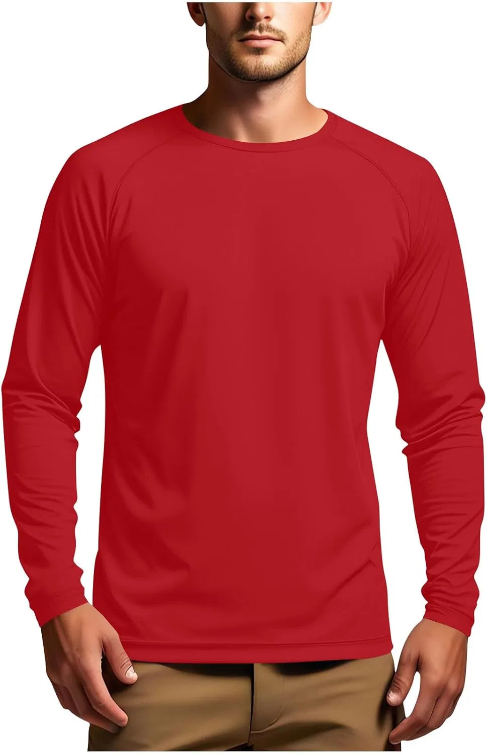 Футболка с длинным рукавом UPF 50+ для рыбалки, Red