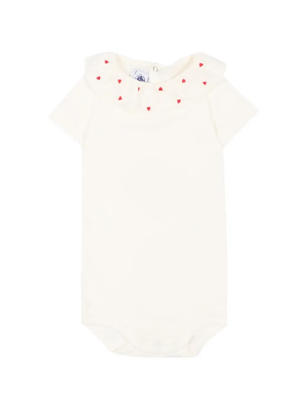 Боди с вышивкой в виде сердечек Petit Bateau, нейтральный