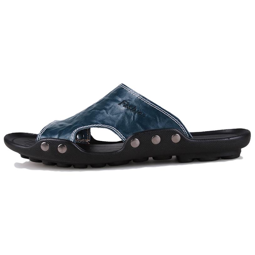 

LAORENTOU Скользоустойчивые мужские шлепанцы-слипоны синие, цвет Blue
