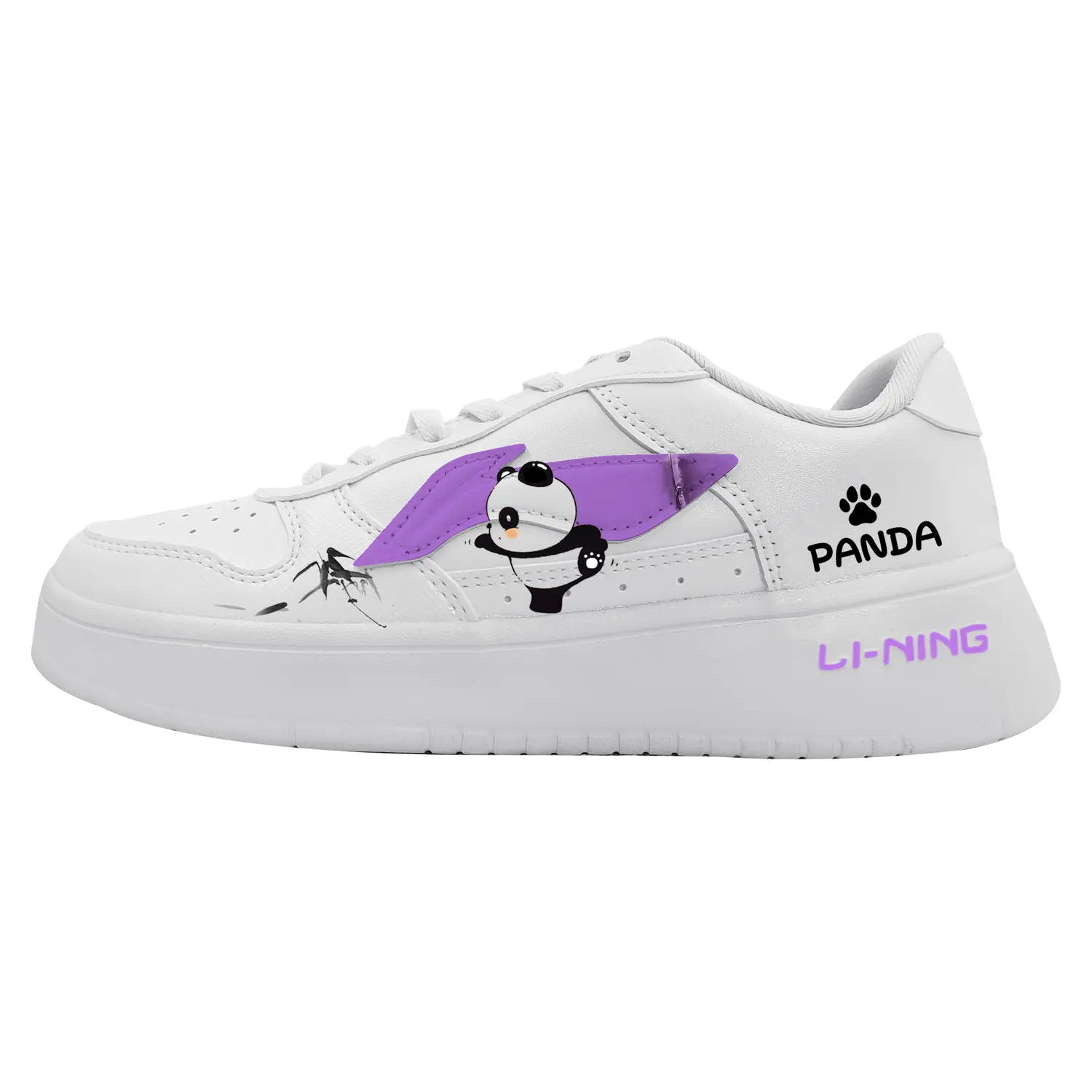 

LINING Понтонные лодки скейтерские кроссовки унисекс низкие белые с фиолетовым, цвет Purple