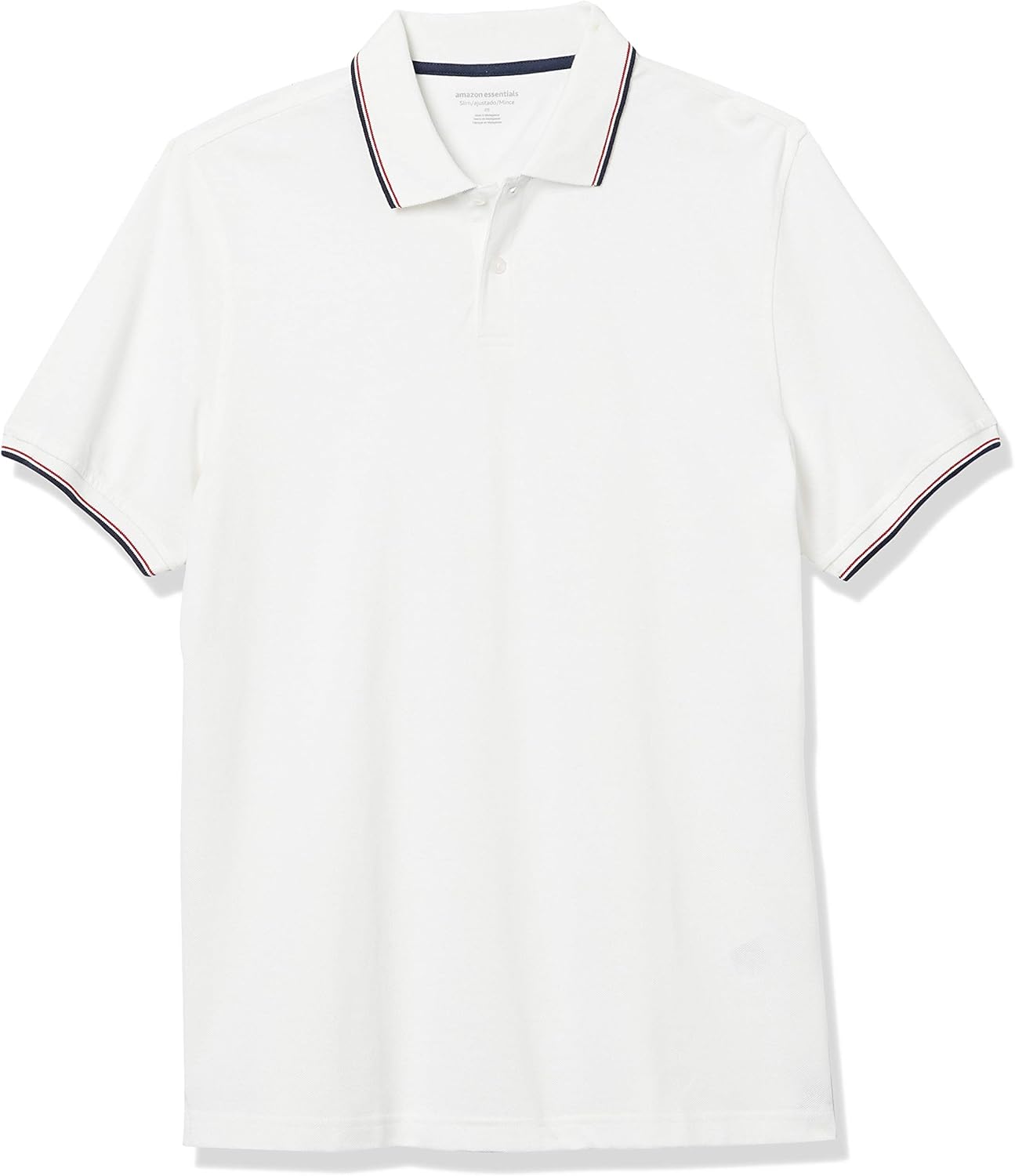 

Мужская хлопковая поло-рубашка пике Amazon Essentials приталенного кроя, белый