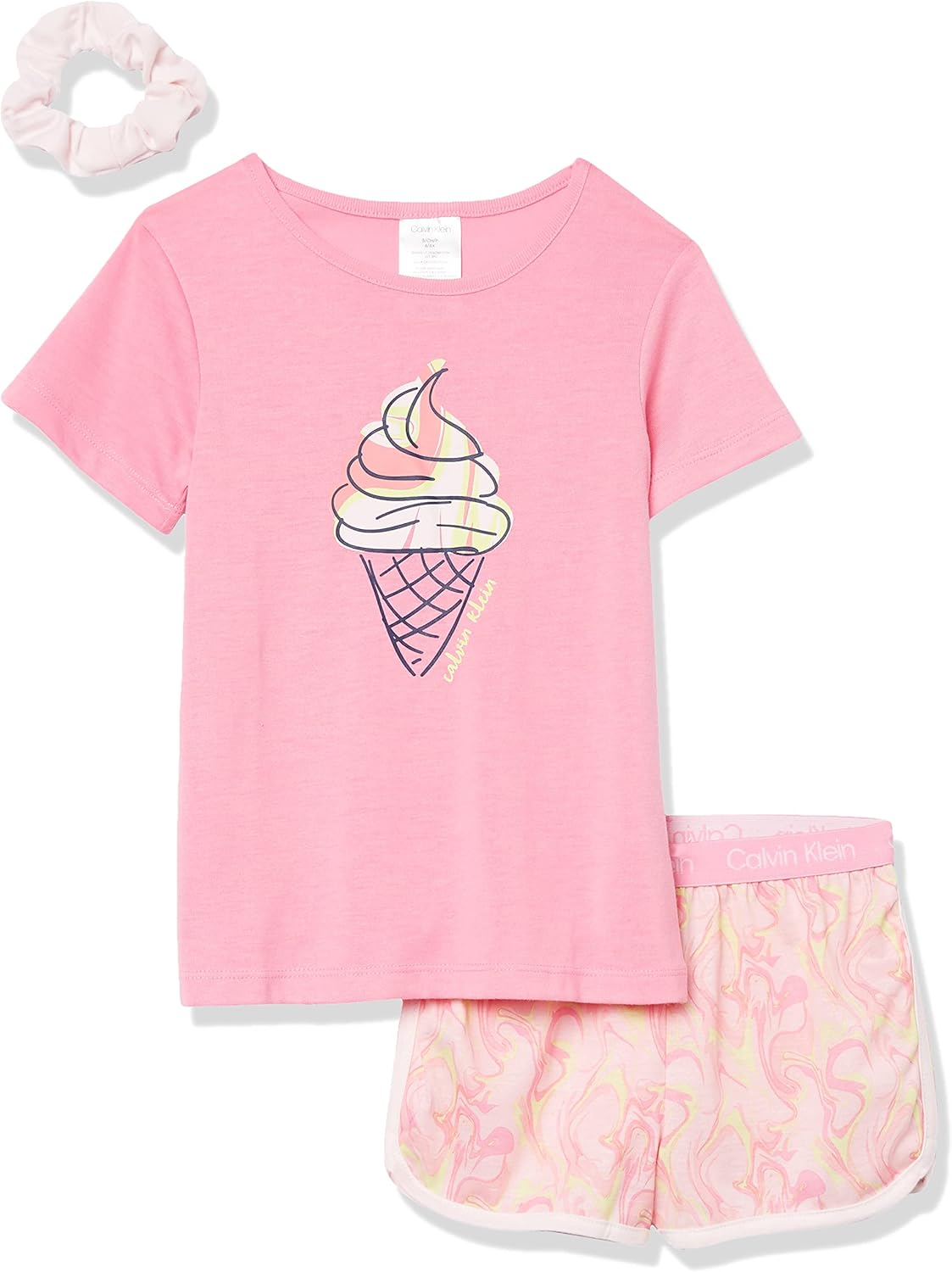 

Детская пижама Calvin Klein для девочек, верхняя и нижняя часть, одежда для сна, Ck Swirl (700)