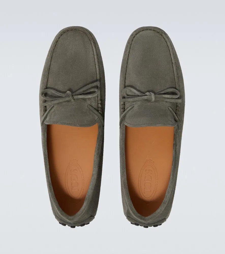 Замшевые мокасины Gommino Tod's, зеленый — фото 4