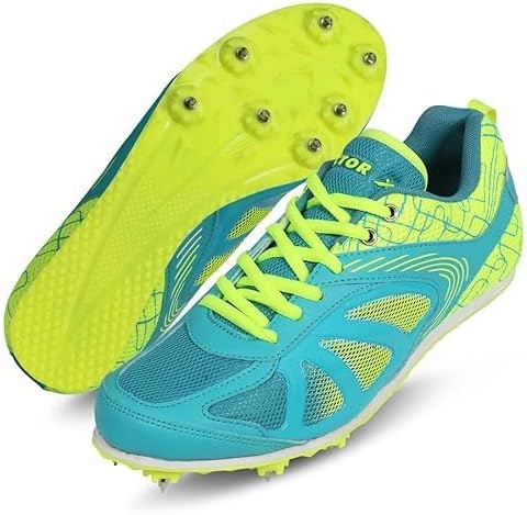 

Беговые кроссовки KNK Sprint - гоночные шипованные кроссовки с металлическими шипами, резиновой подошвой, сетчатым верхом, легкие и удобные для легкоатлетических соревнований, зеленый