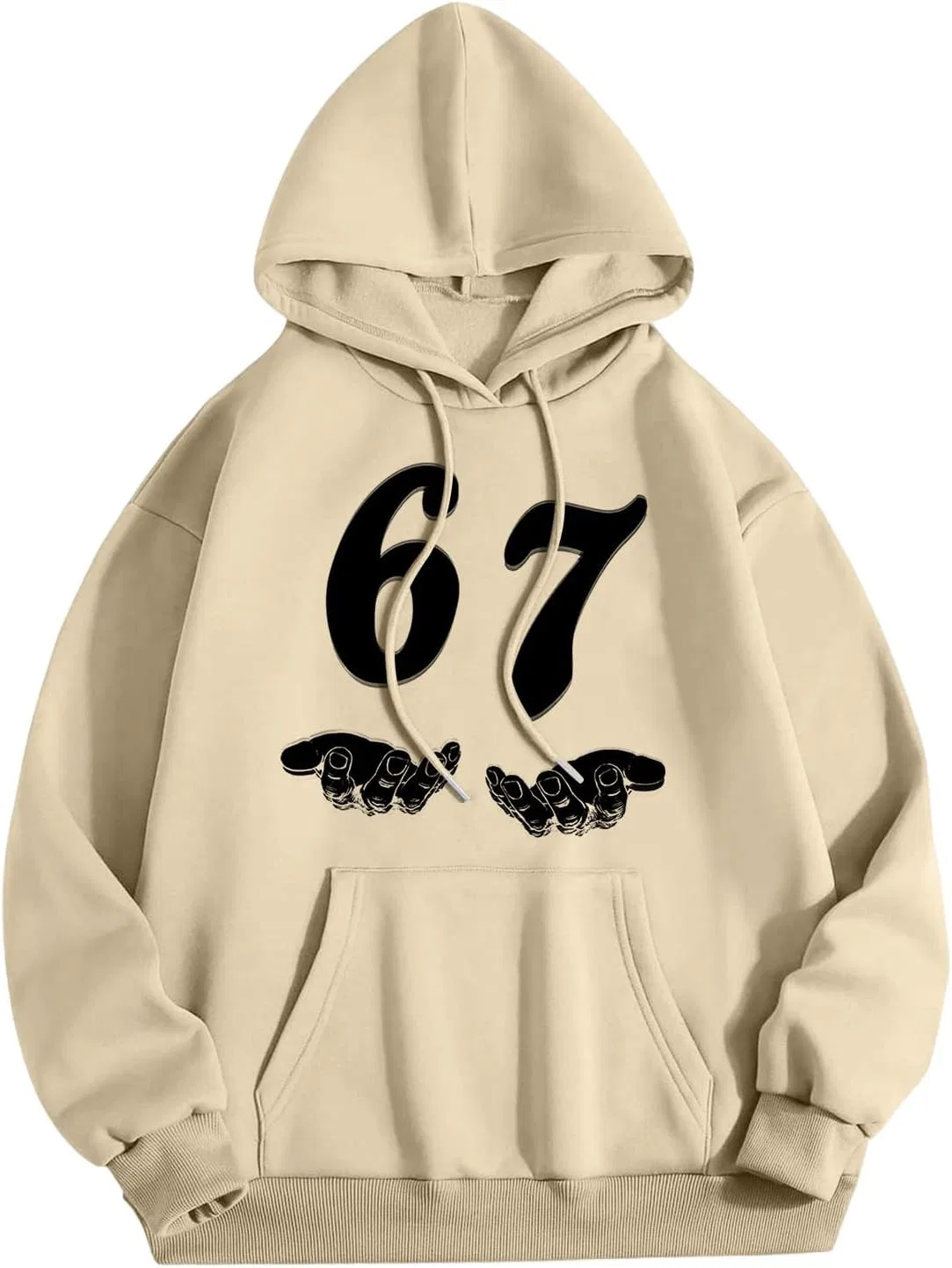 Худи женское с принтом Hands 67, Polyester, Cream Colored — фото 4