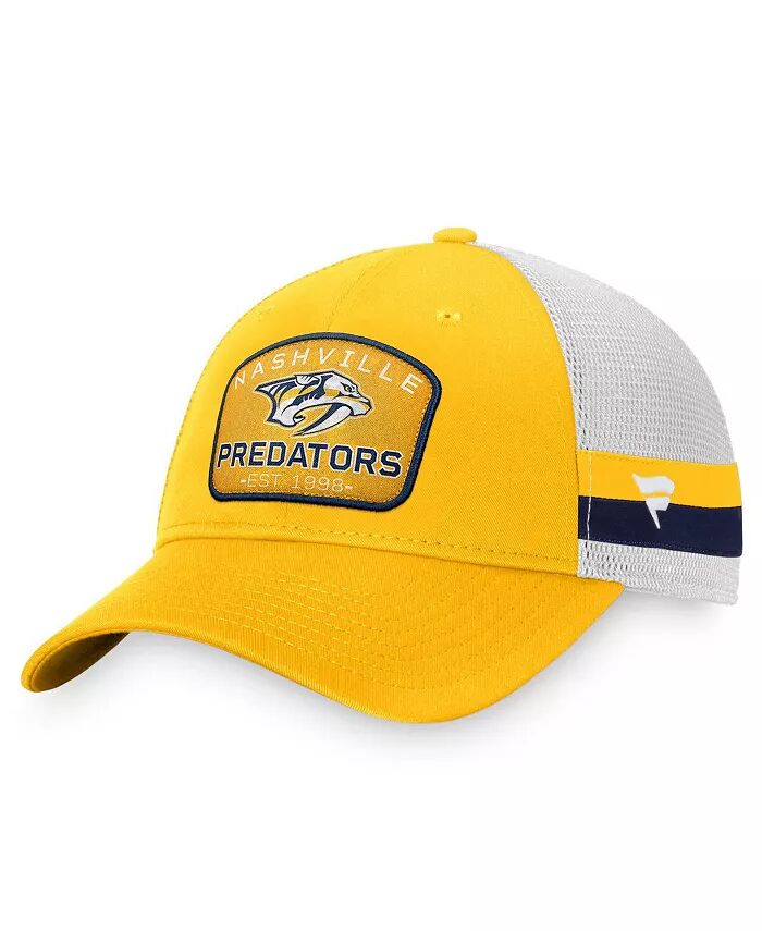 

Мужская регулируемая кепка в полоску Nashville Predators золотистого и белого цвета Fundamental Fanatics, золотой