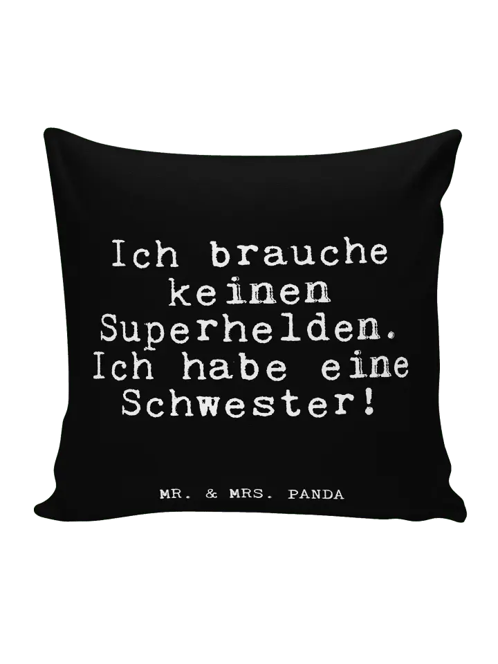 

Подушка Mr & Mrs Panda 40x40 Ich brauche keinen Superhelden, черный