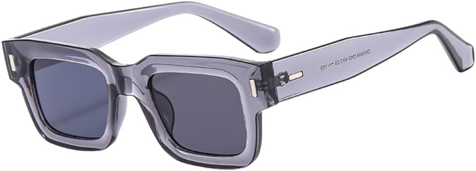 

Популярные модные квадратные солнцезащитные очки для женщин в стиле ретро с прозрачными линзами цвета океана, мужские солнцезащитные очки с защитой от УФ-излучения UV400 и заклепками generic, Gray Gray