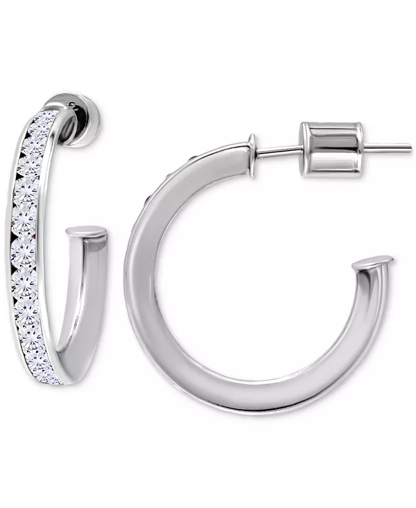 

Маленькие серьги-кольца с кубическим цирконием, 0,75 дюйма, эксклюзивно в Macy's Giani Bernini, silver