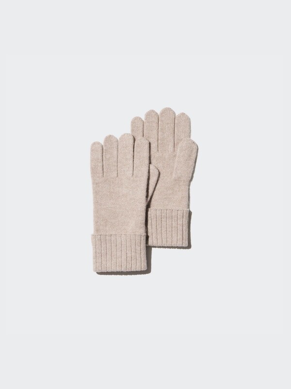 

Кашемировые вязаные перчатки Uniqlo, бежевый