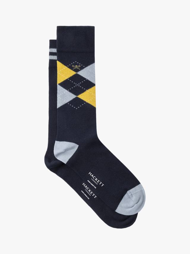 

Гребенные хлопковые носки аргайл Hackett London, Pack of 2, Ink Blue