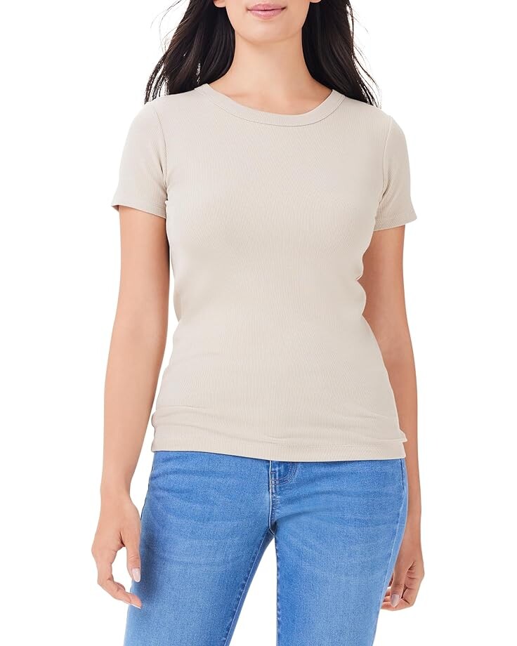 

Футболка NIC+ZOE Perfect Knit Rib Crew Tee, цвет Brown Rice