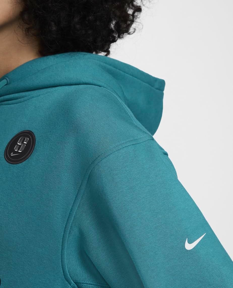 Баскетбольная толстовка с капюшоном унисекс Sabrina Signature из флиса Nike с молнией сбоку, Blustery 467 — фото 3