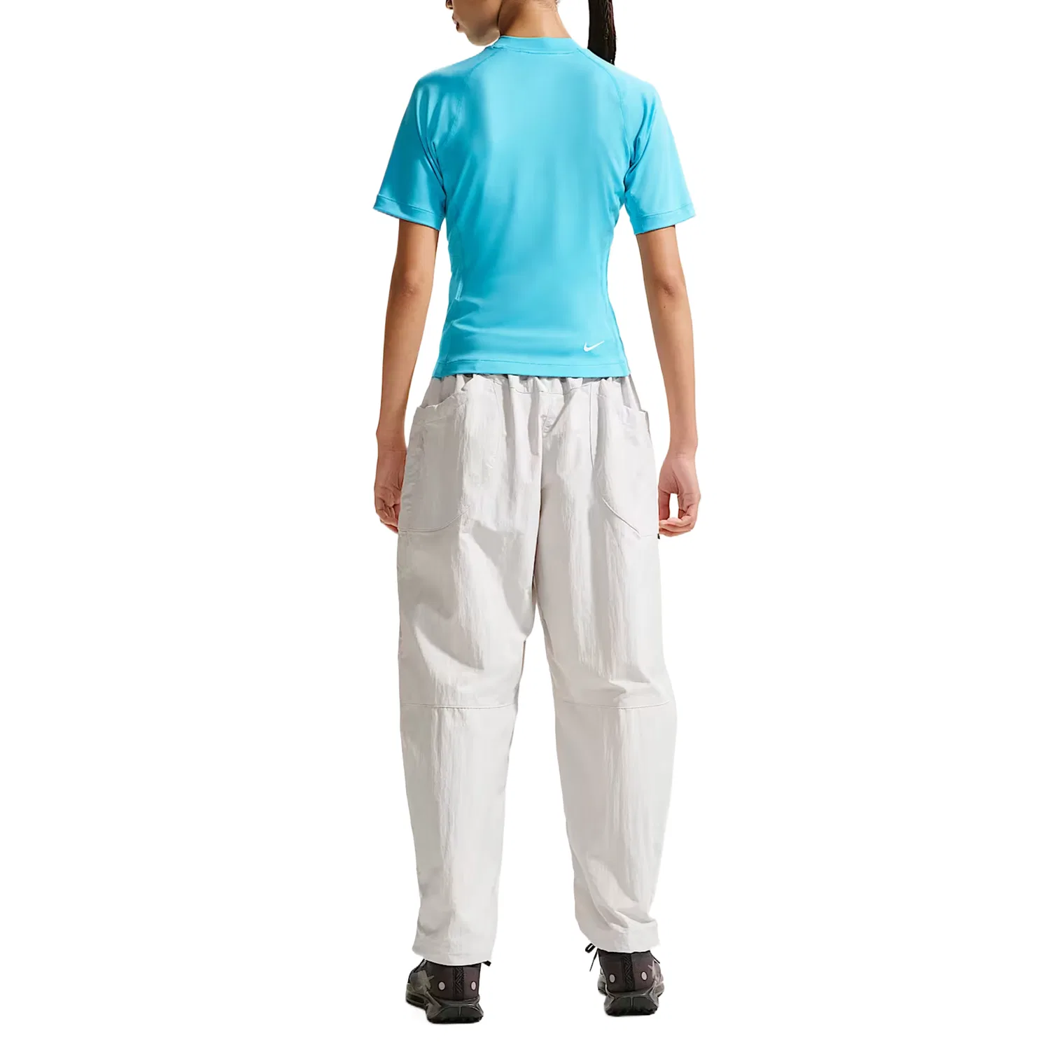 Футболка для бега Dri Fit женская Nike, Baltic Sea Blue/Aurora Blue/Mountain White — фото 3