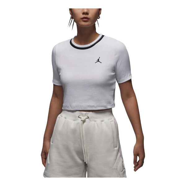 

Футболка knit crop t-shirt asia sizing 'white black' Air Jordan, белый
