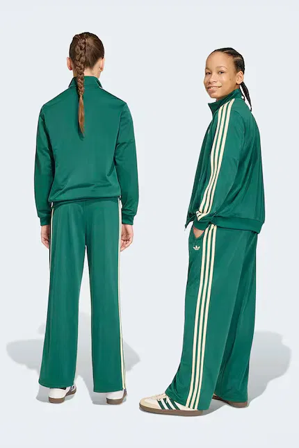 Спортивные штаны детские утепленные Adidas Originals, зеленый — фото 3