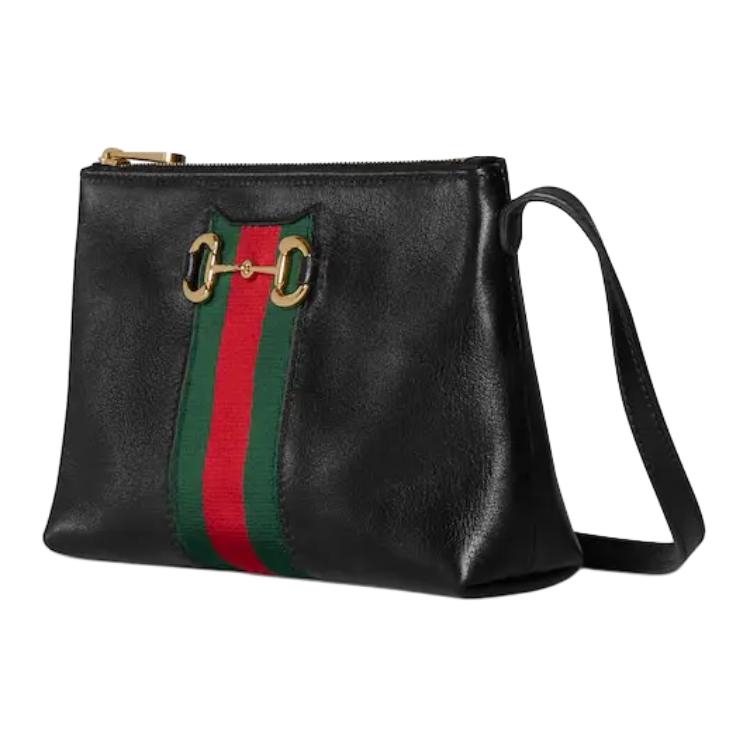 Мини-сумка GUCCI из натуральной кожи через плечо, черная — фото 2