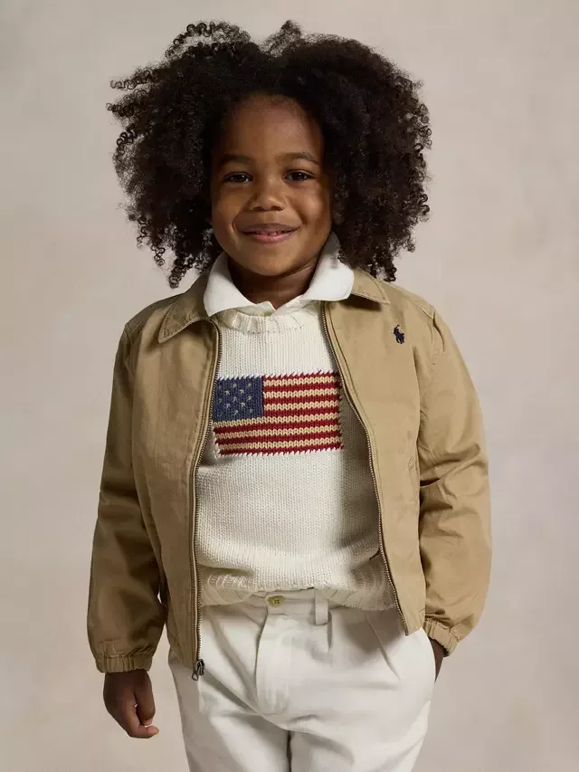 Детская хлопковая ветровка Polo Kids' Bayport, цвет кофейно-бежевый Ralph Lauren