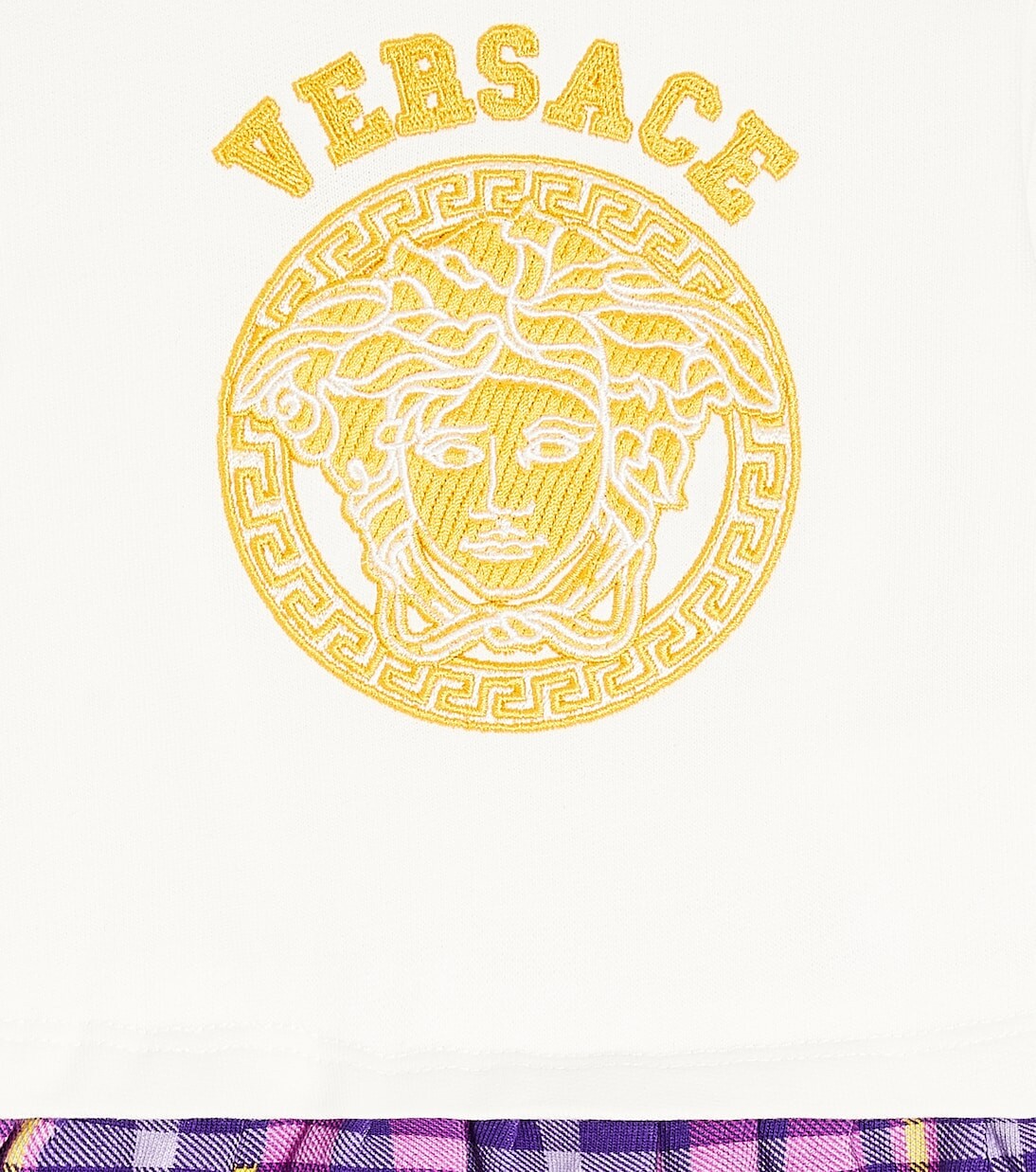 Платье из хлопкового джерси с логотипом baby baby Versace Kids, белый — фото 3