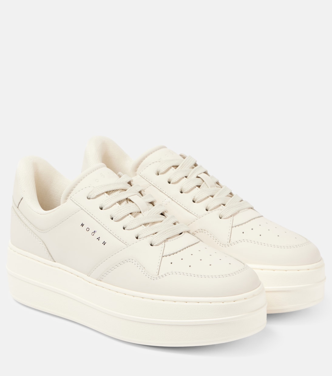 Кроссовки Skycraper из кожи Hogan, Bianco Lana