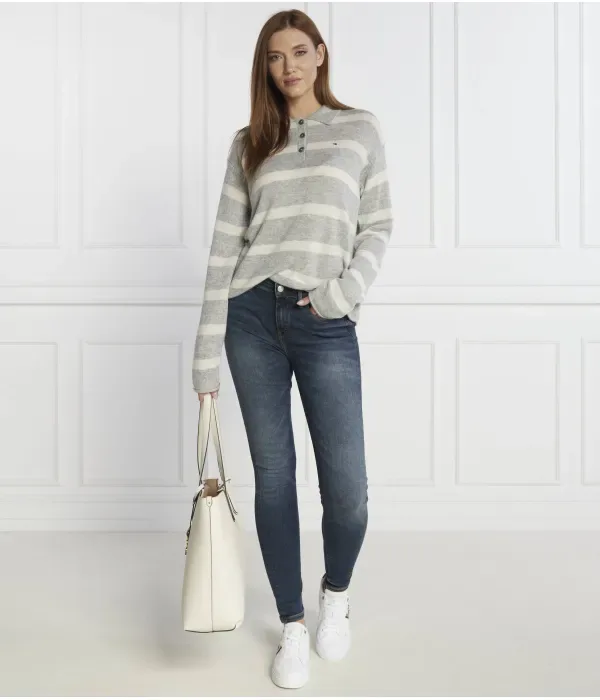 Мягкий шерстяной свитер поло-НК regular fit Tommy Hilfiger, серый — фото 2