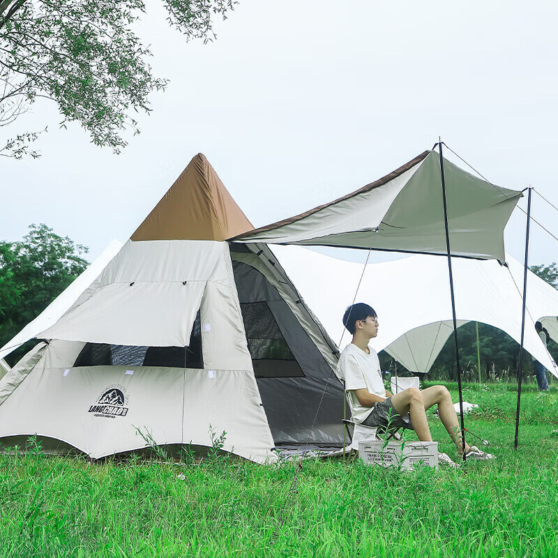 

Jingdian Guangnian кемпинговая палатка-пирамида двухслойная не совсем белая палатка на 5-8 человек