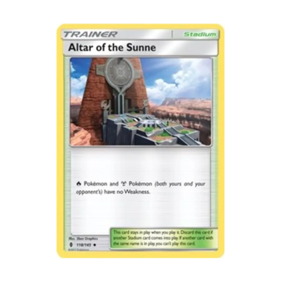 

CCG Алтарь Сунне (U) #118, Pokemon - Sun & Moon - Guardians Rising - Singles
