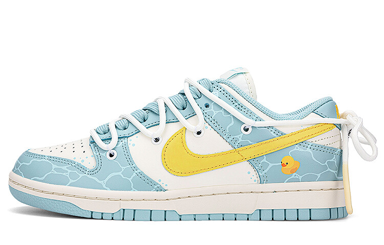 

Кроссовки Nike Dunk Skateboard Shoes Women's Low-Top White Blue/Yellow