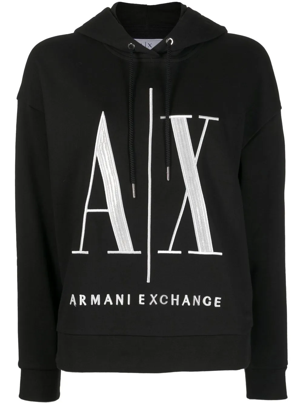 

Худи с вышитым логотипом Armani Exchange, черный