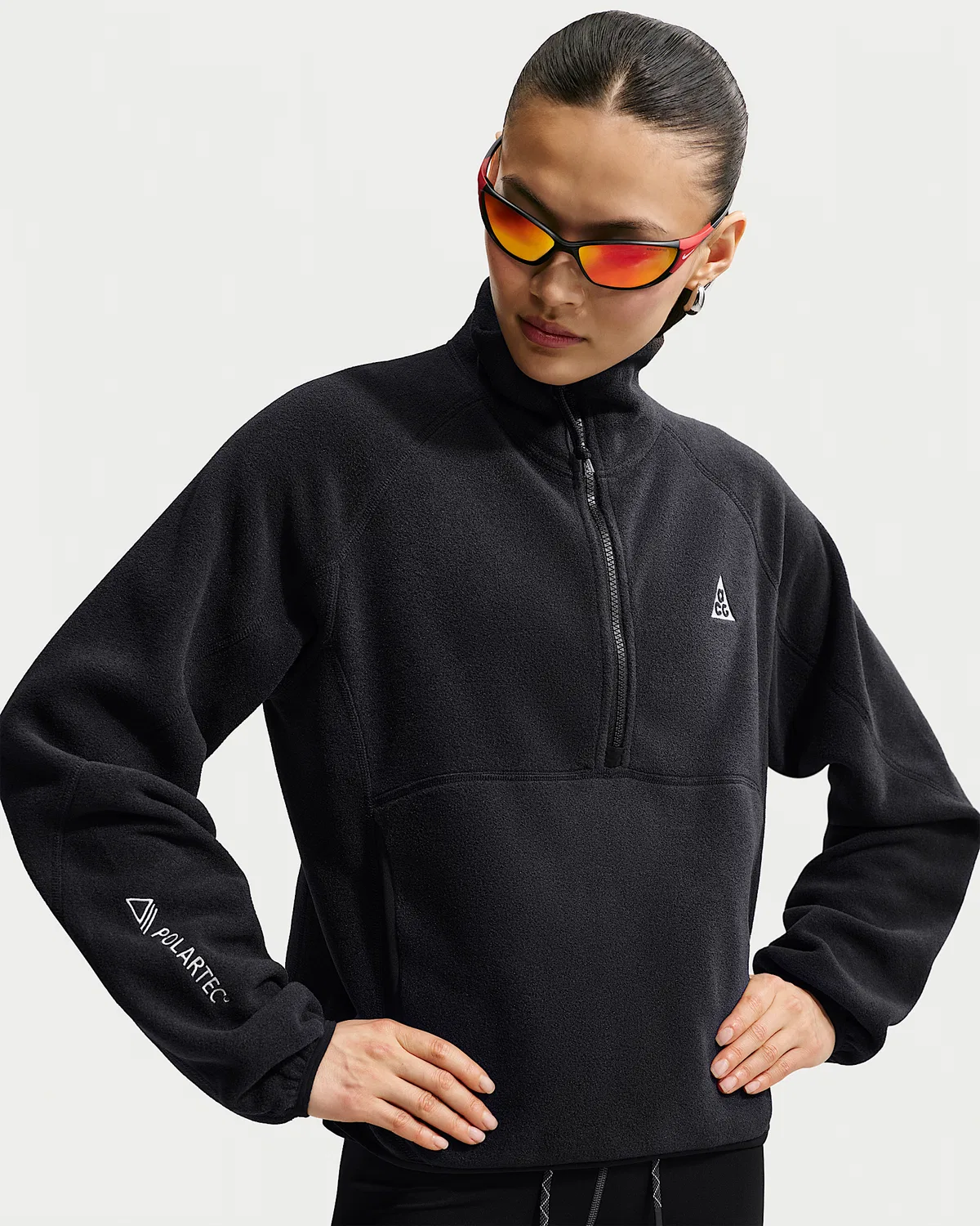 Женская флисовая кофта Nike ACG "Wolf Tree" с полузамком, Black/Anthracite/Summit White