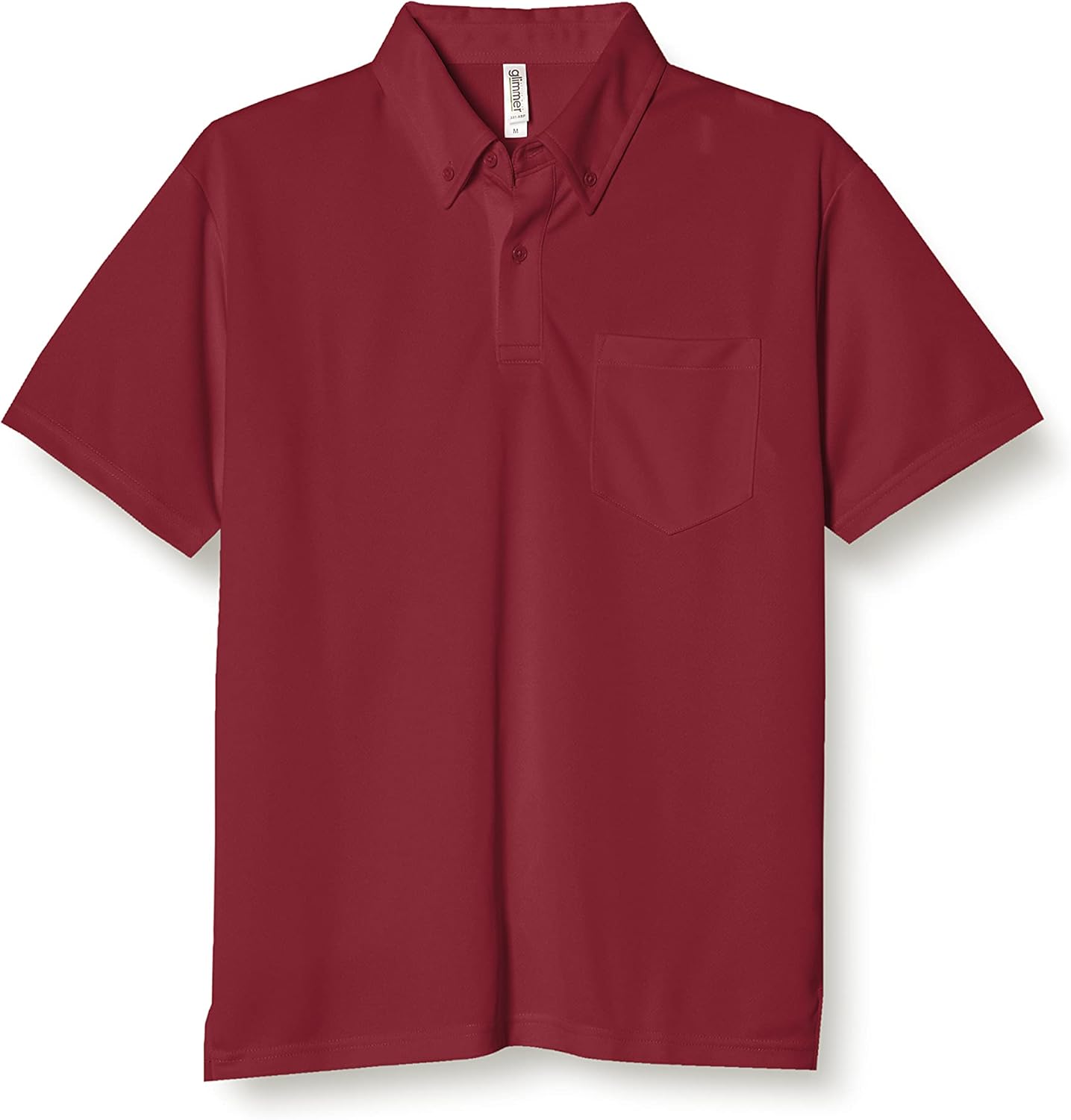 

Футболка-поло Glimmer 00331-ABP с коротким рукавом, плотность ткани 4,4 унции, на пуговицах, с карманом, красный/бордовый