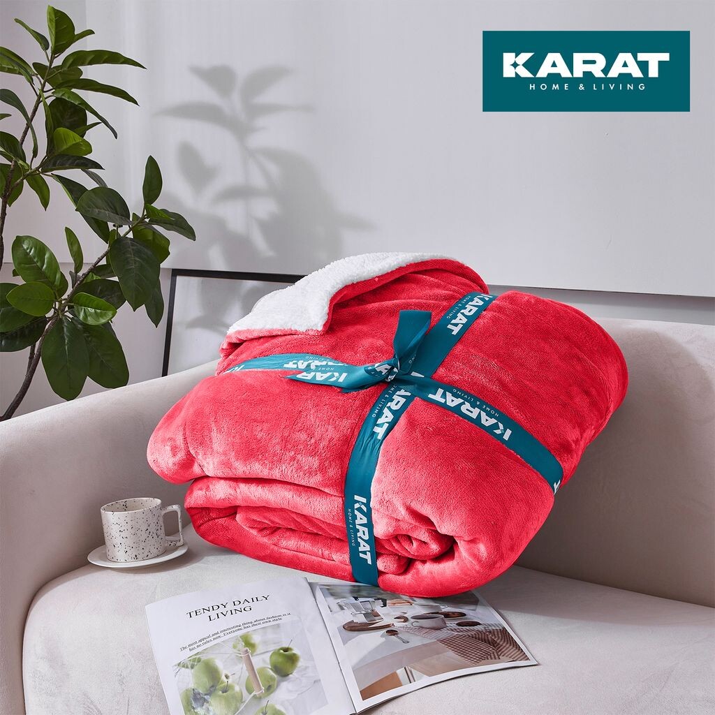 

Плед Glory, двусторонний, разные размеры и цвета, небесно-голубой, 150х200 см. Floordirekt, красный