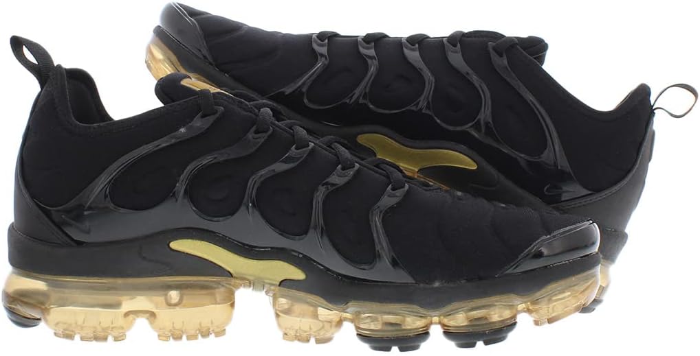Мужские беговые кроссовки Nike Air Vapormax Plus, черный/золотой — фото 4